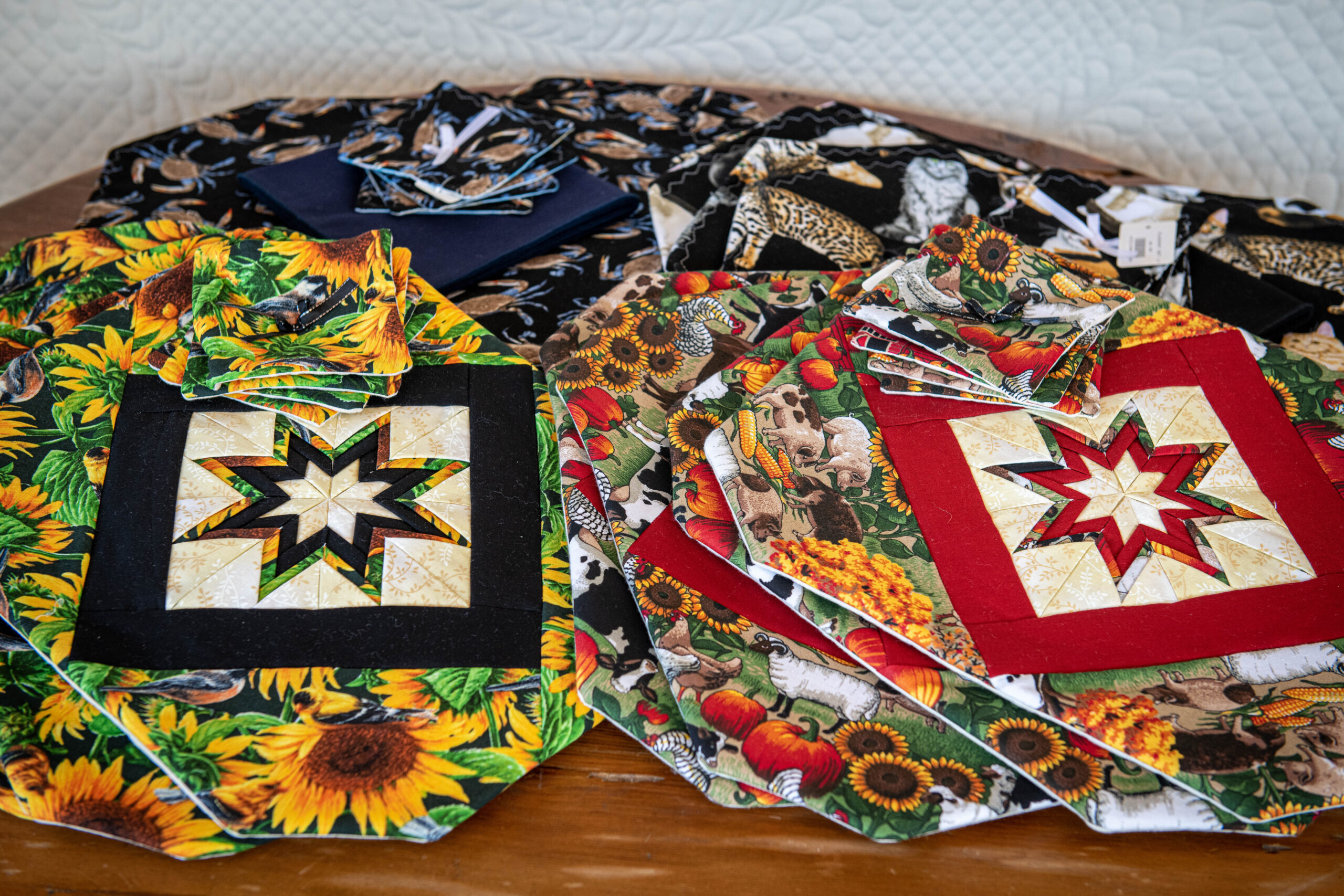 Hand stitched and quilted hot pads from Lancaster County