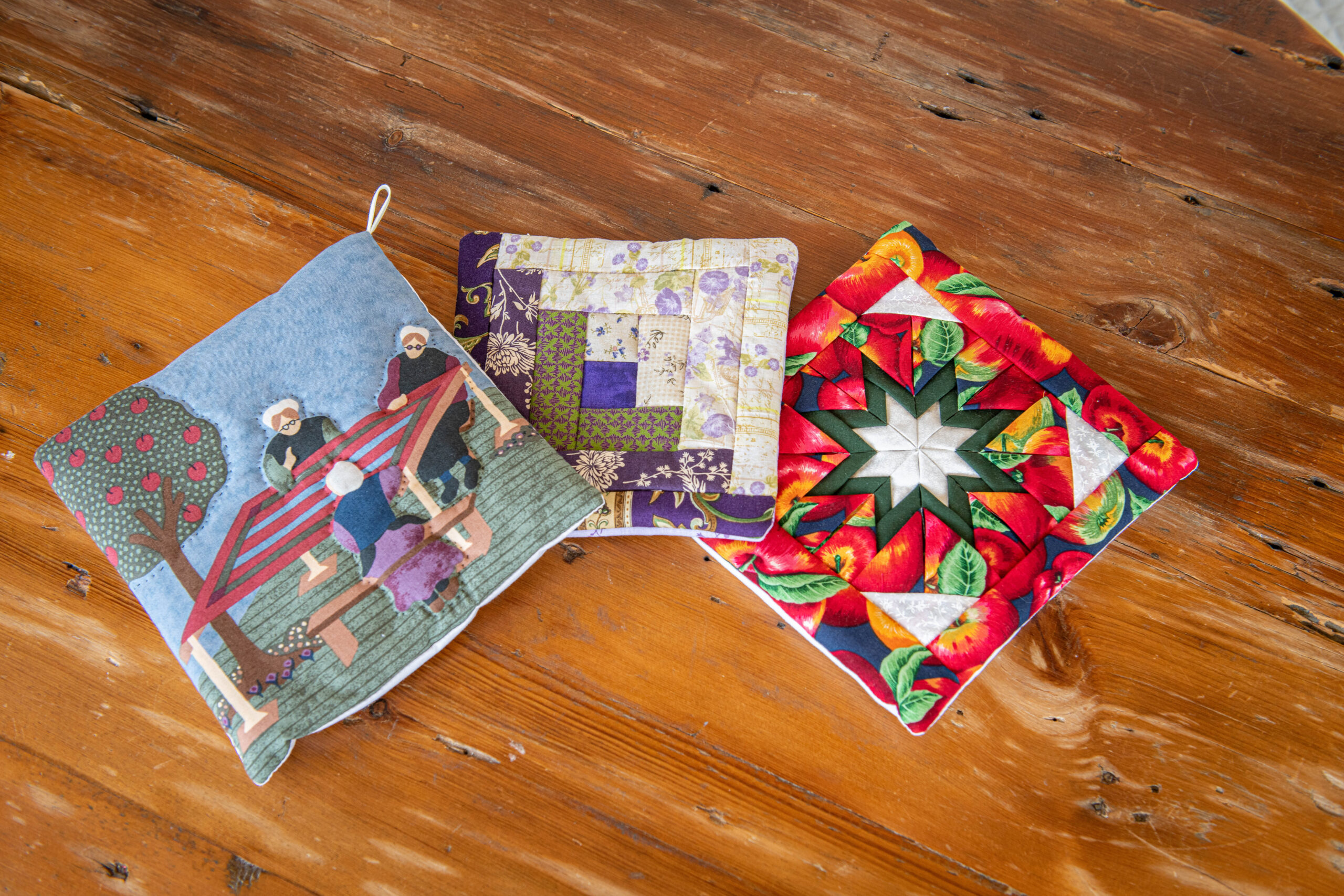 Hand stitched and quilted hot pads from Lancaster County