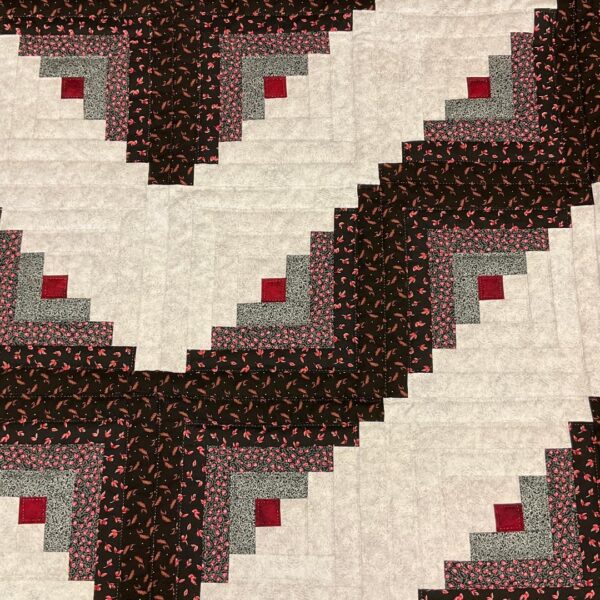 Amish Made Log Cabin Queen Size Quilt - Image 2
