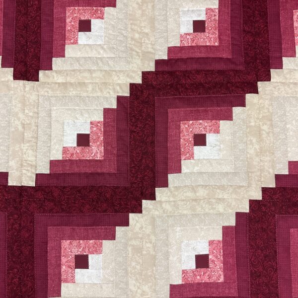 King Size Log Cabin in Shades of Cherry Red Item# C86000302