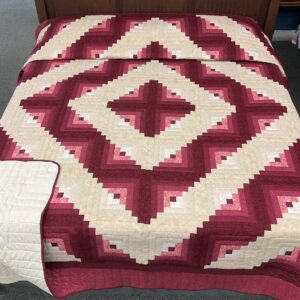 King Size Log Cabin in Shades of Cherry Red Item# C86000302