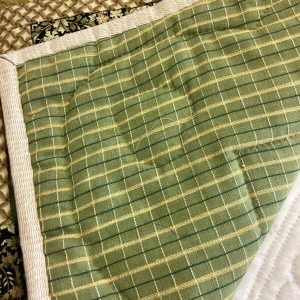 Log Cabin Wall Hanging in Shades of Green - Image 3