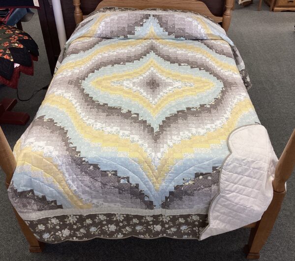 Northern Lights-A Bargello Queen Size Hand-Stitched Quilt