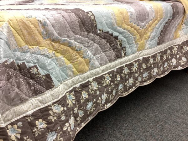 Northern Lights-A Bargello Queen Size Hand-Stitched Quilt - Image 4
