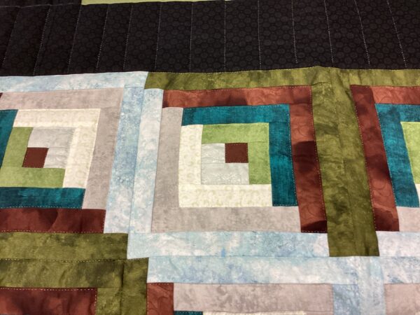 Majestic Eagles Log Cabin Hand Stitched King Quilt - Image 3