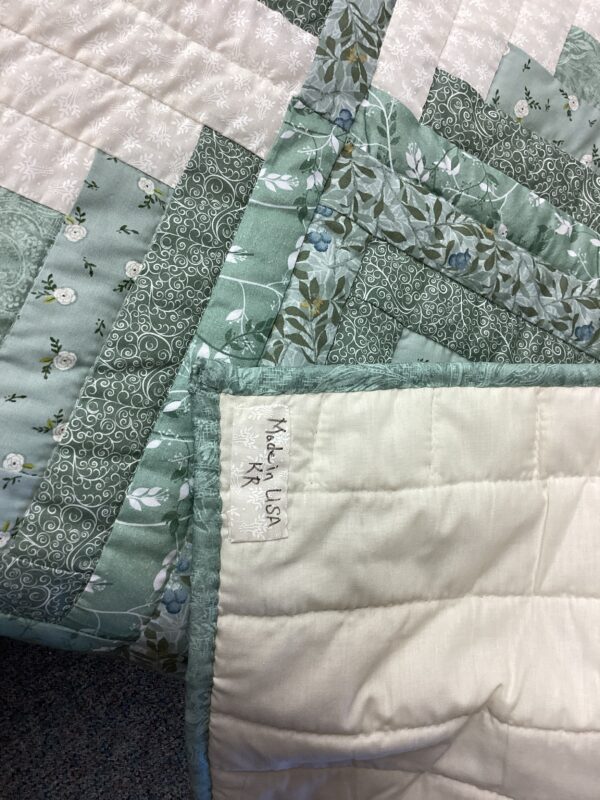 Log Cabin Star Sage Green back Item# C73001436