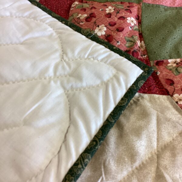 Strawberry Lover Giant Dahlia Hand Stitched Throw - Image 3
