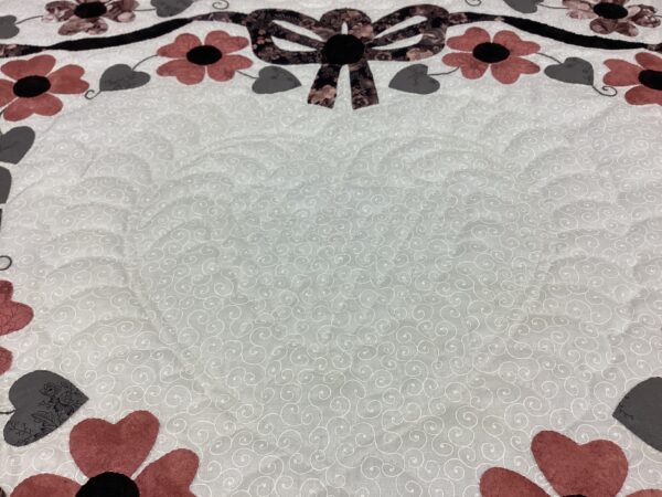 Heart Bouquet Needle-turned Applique Queen Size Quilt - Image 2