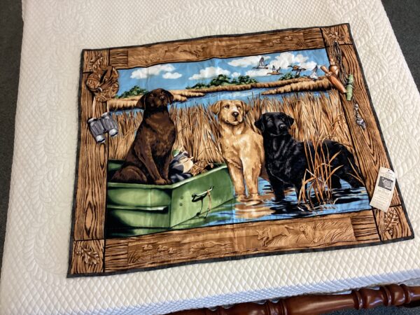 Yellow,Black and Brown Labrador Retrievers Wall hanging hand quilted