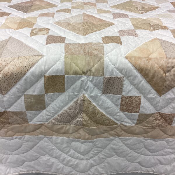 Jewel Box Pattern in Cream & White with Neutral Colors King size - Image 4