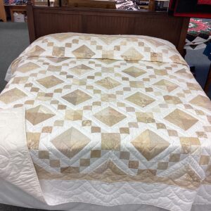 Jewel Box Pattern in Cream & White with Neutral Colors King size