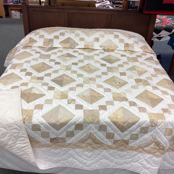 Jewel Box Pattern in Cream & White with Neutral Colors King size