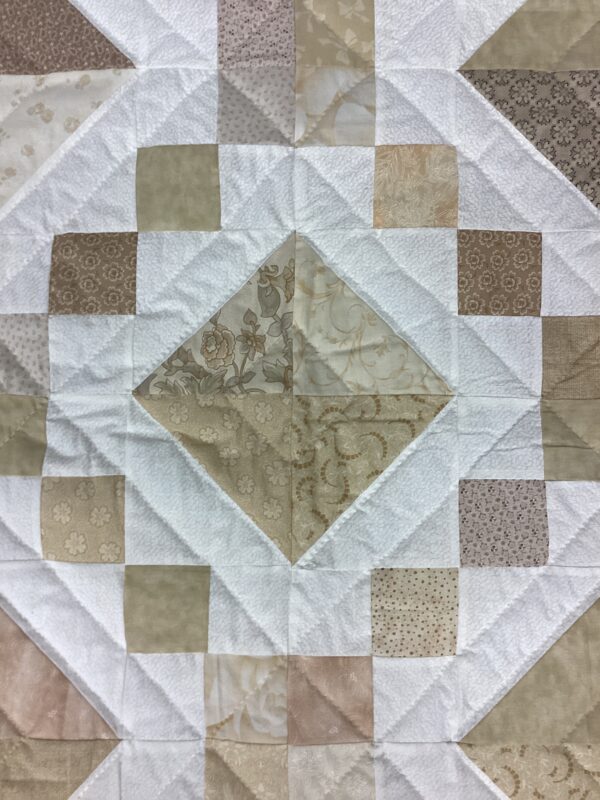 Jewel Box Pattern in Cream & White with Neutral Colors King size - Image 2