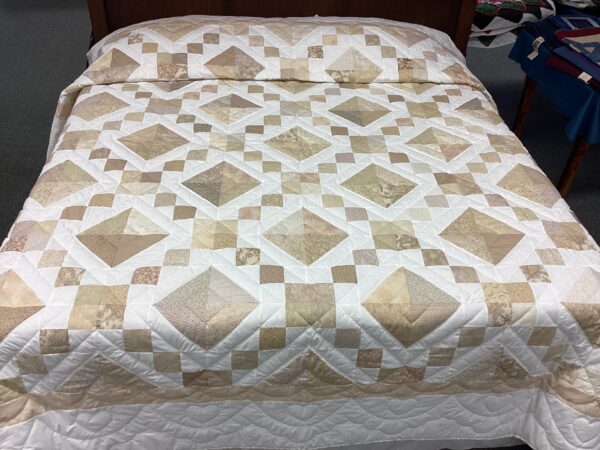 Jewel Box Pattern in Cream & White with Neutral Colors King size - Image 6