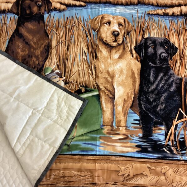 Yellow,Black and Brown Labrador Retrievers Wall hanging hand quilted - Image 3