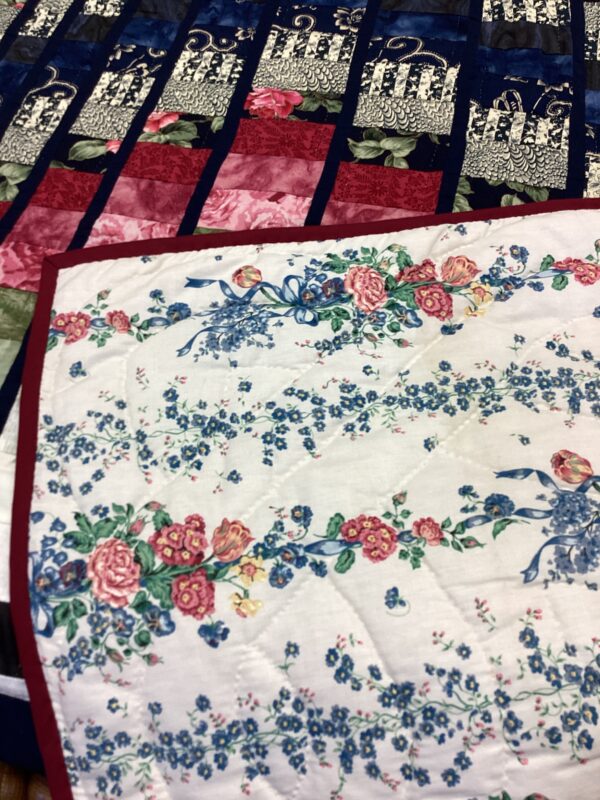 Rhapsody Song  in a Bargello pattern Hand Quilted Queen Size Quilt - Image 2