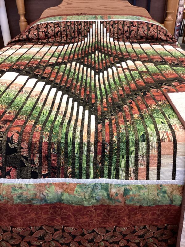 Rhapsody Song Bargello Hand Quilted Queen Size Quilt - Image 2
