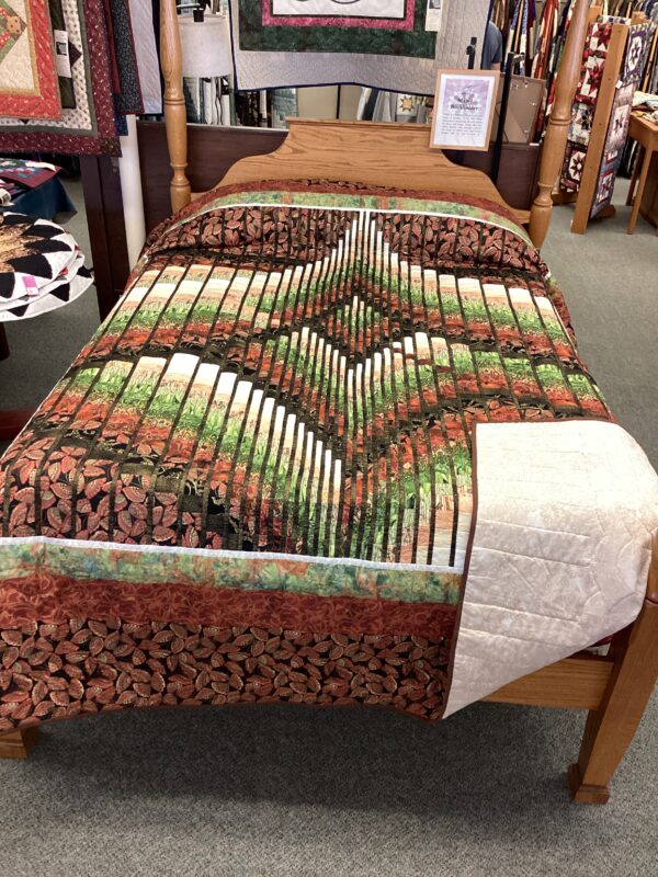 Rhapsody Song Bargello Hand Quilted Queen Size Quilt