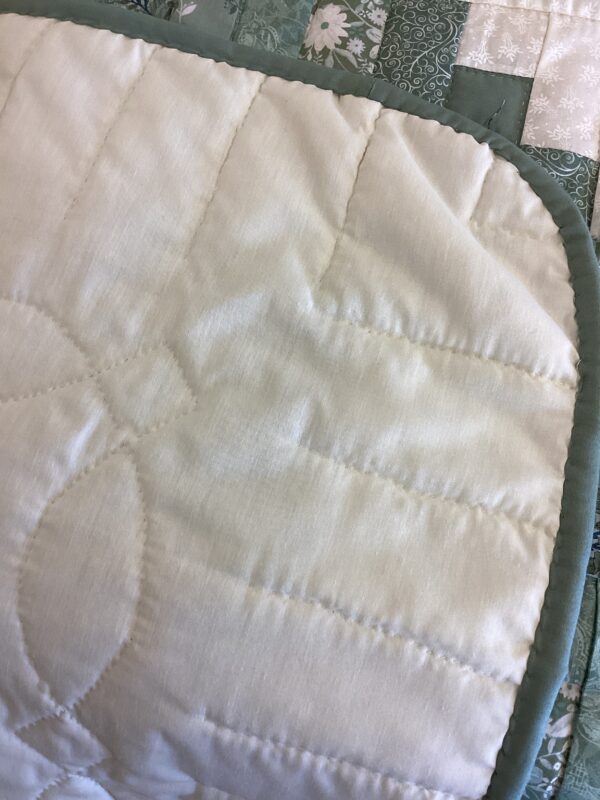 Queen Size Log Cabin Star in Shades of Sage Green - Image 2