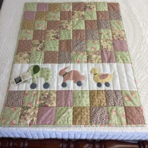Baby Block Quilt with Appliqued  Animals