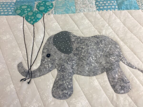 Momma and Baby Elephant  Crib Size Quilt - Image 4