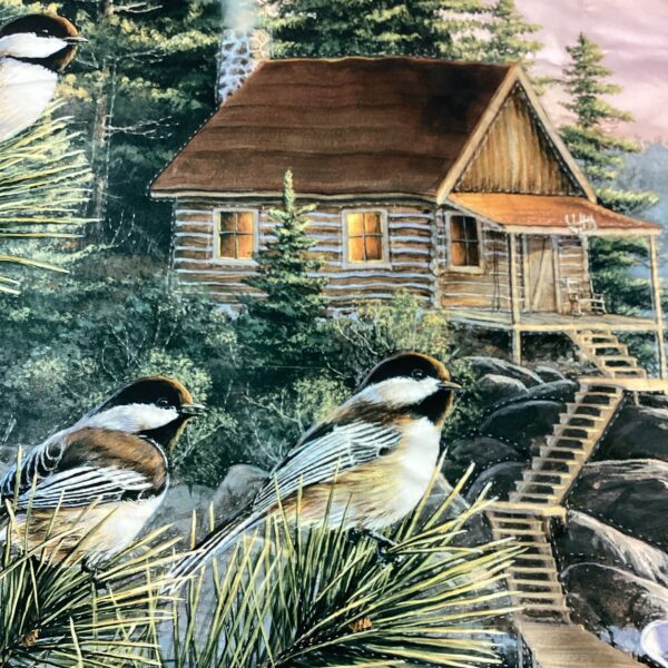 Secret Getaway on the Lake Log Cabin Hand Stitched King Quilt - Image 2