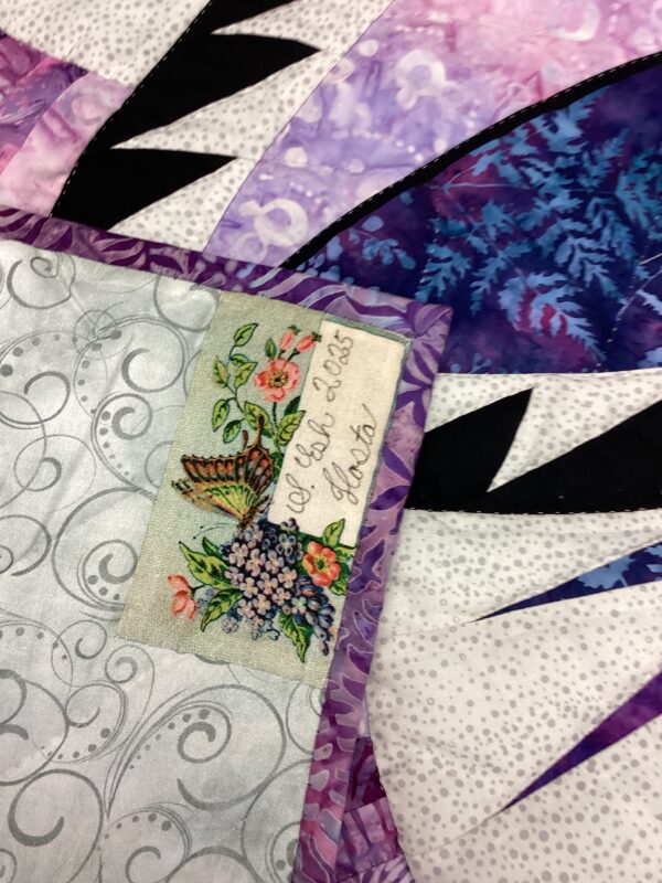 Queen Size  Hand Quilted Fire Island Hosta Quilt - Image 2
