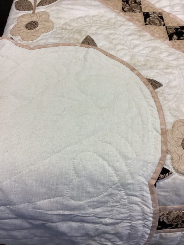 Spring Floral Bouquet Needle-turned Applique Queen Size Quilt - Image 4