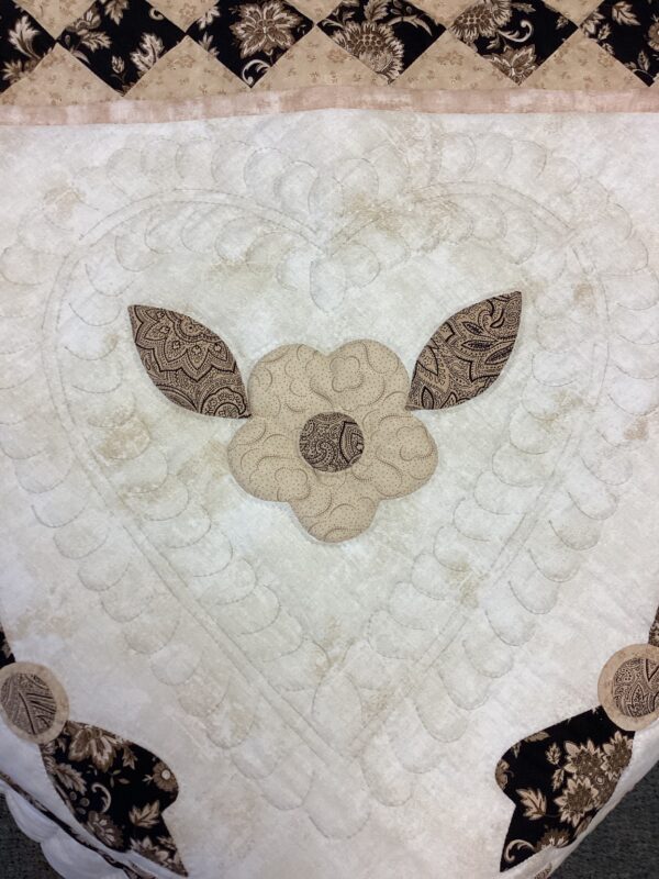 Spring Floral Bouquet Needle-turned Applique Queen Size Quilt - Image 5