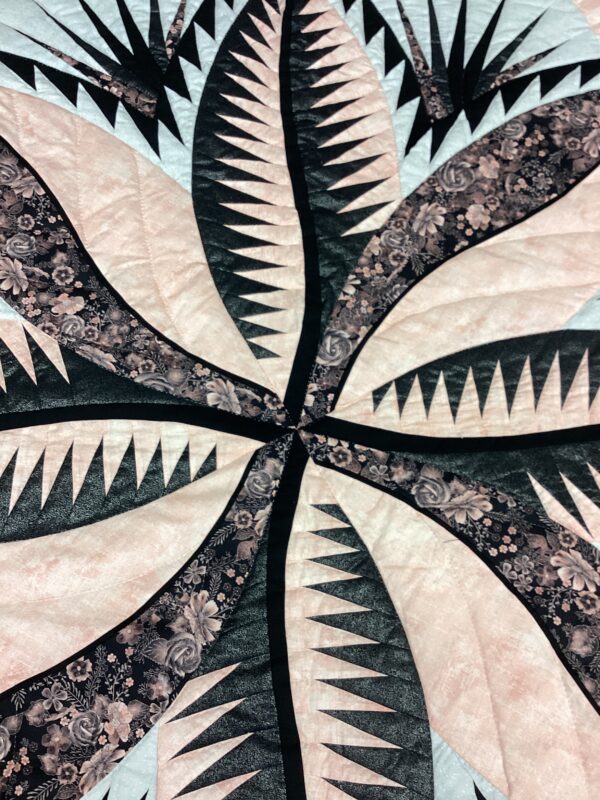 Queen Size  Hand Quilted Quilt Fire Island Hosta - Image 2