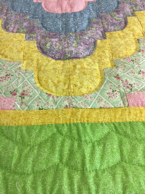Ocean Wave Design baby Quilt in Soft Pastels - Image 4