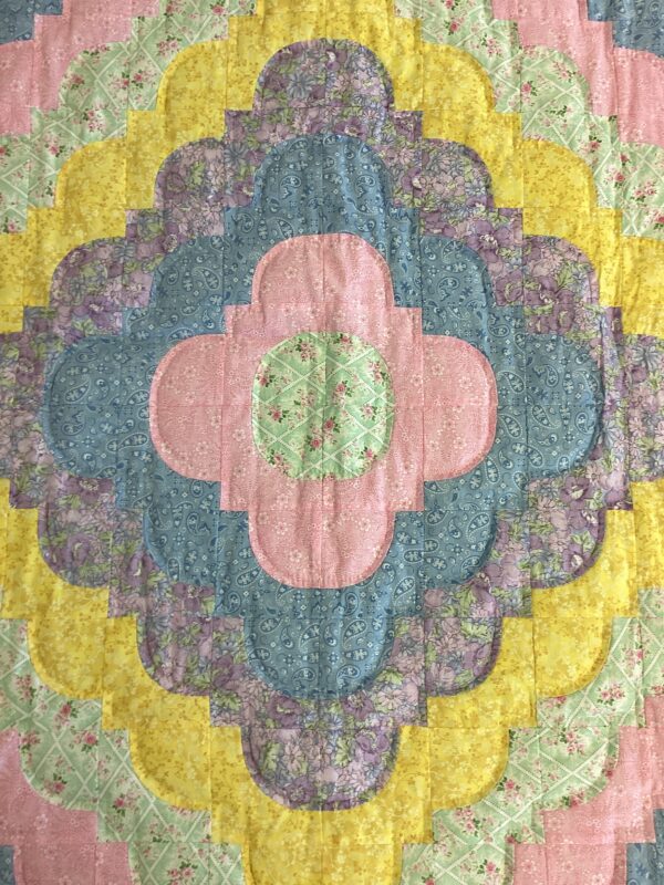 Ocean Wave Design baby Quilt in Soft Pastels - Image 3