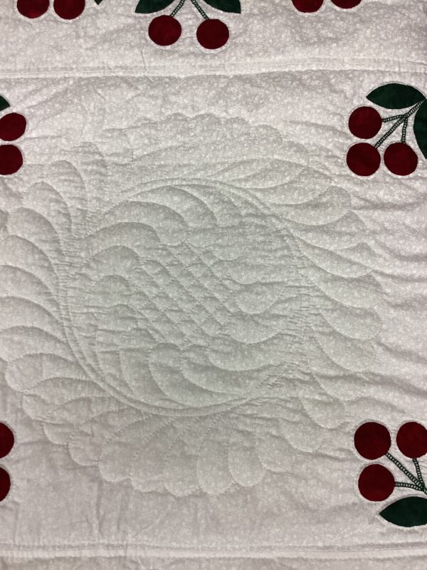 Cherry Wreath Needle-turned Applique King Size Quilt - Image 3