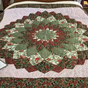 Christmas Lover Giant Dahlia Hand Stitched Throw