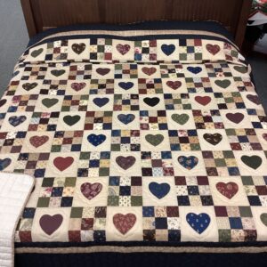 9 Patch with Hearts in King size