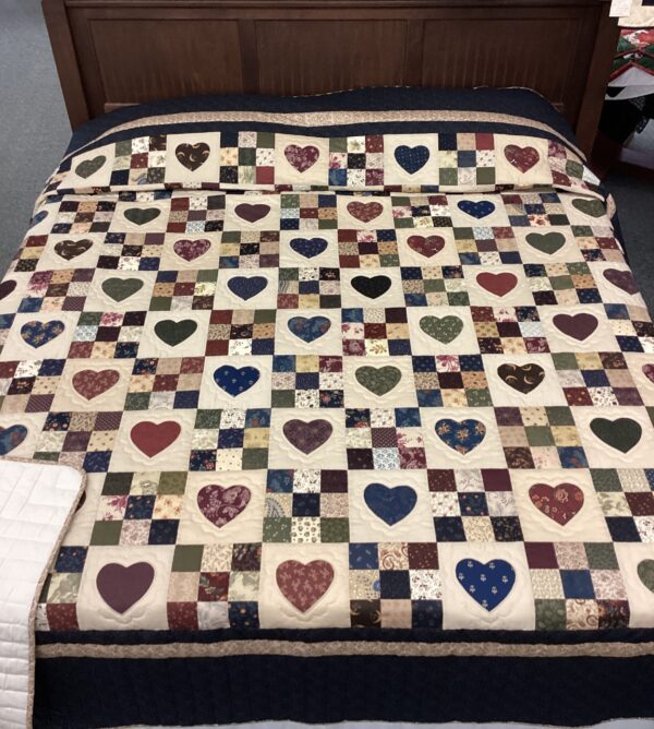 9 Patch with Hearts in King size