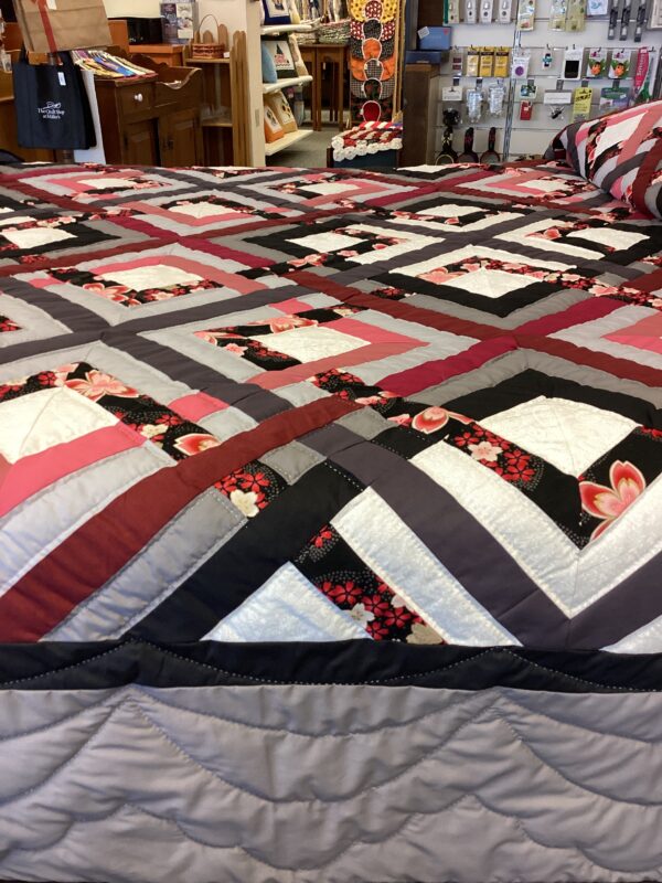 Queen/Double  Size Hand Quilted Square Dance named Quilt - Image 3