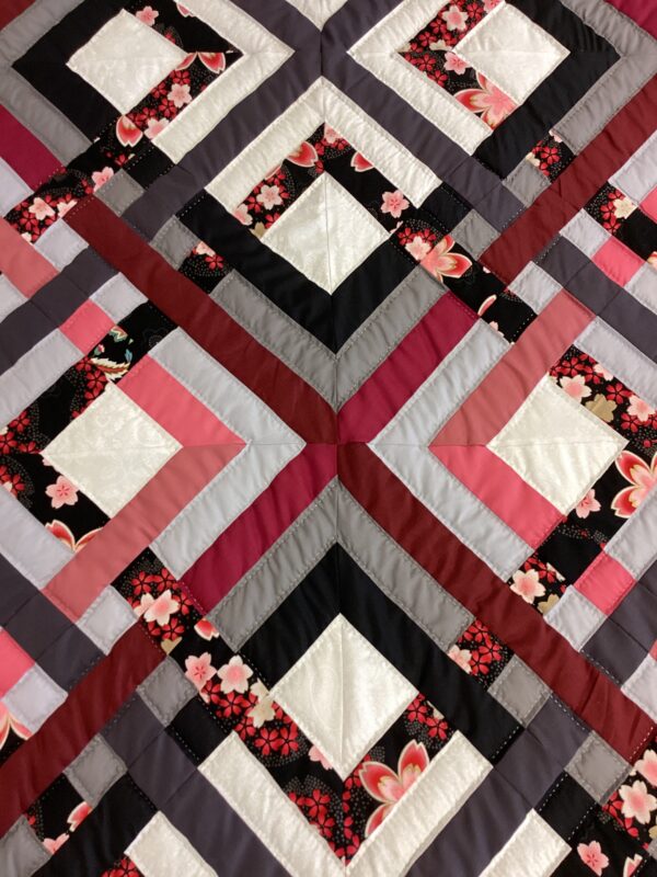 Queen/Double  Size Hand Quilted Square Dance named Quilt - Image 2
