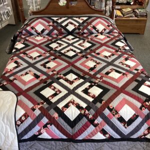 Queen/Double  Size Hand Quilted Square Dance named Quilt