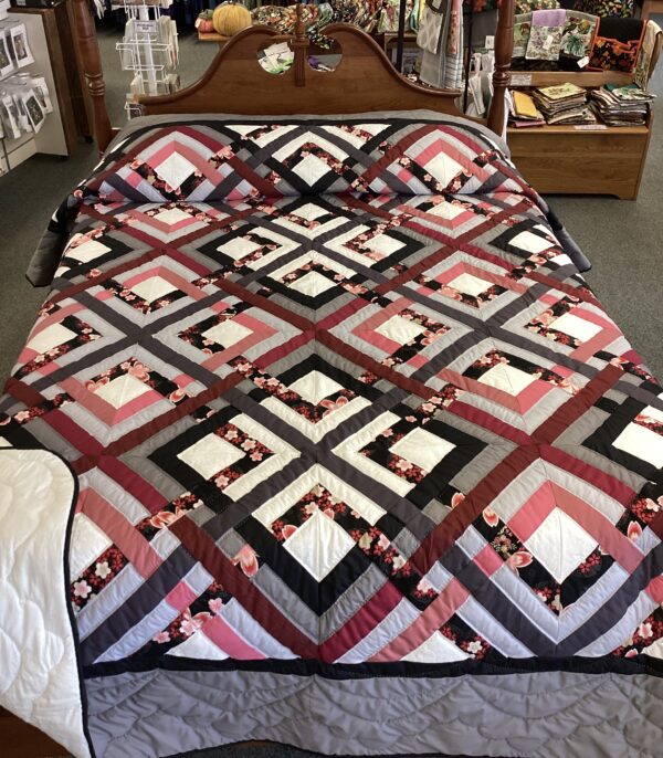 Queen/Double  Size Hand Quilted Square Dance named Quilt