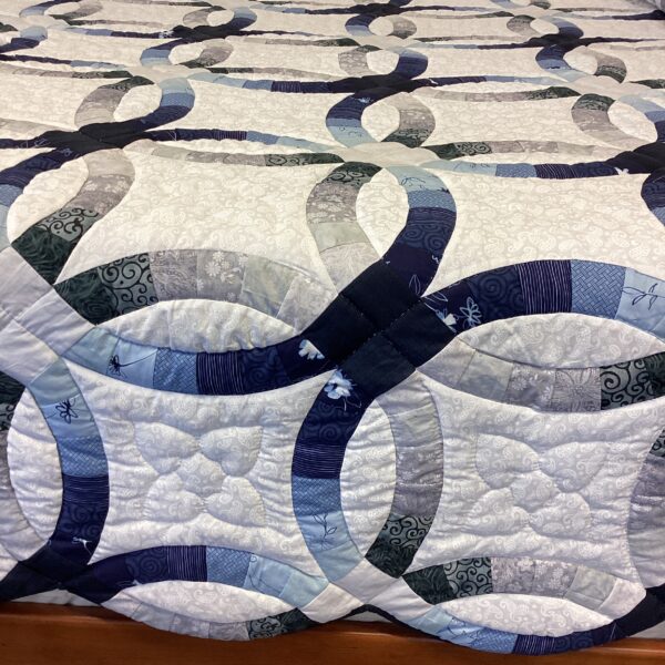 Wedding Star Quilt in Greys and Blues - Image 3