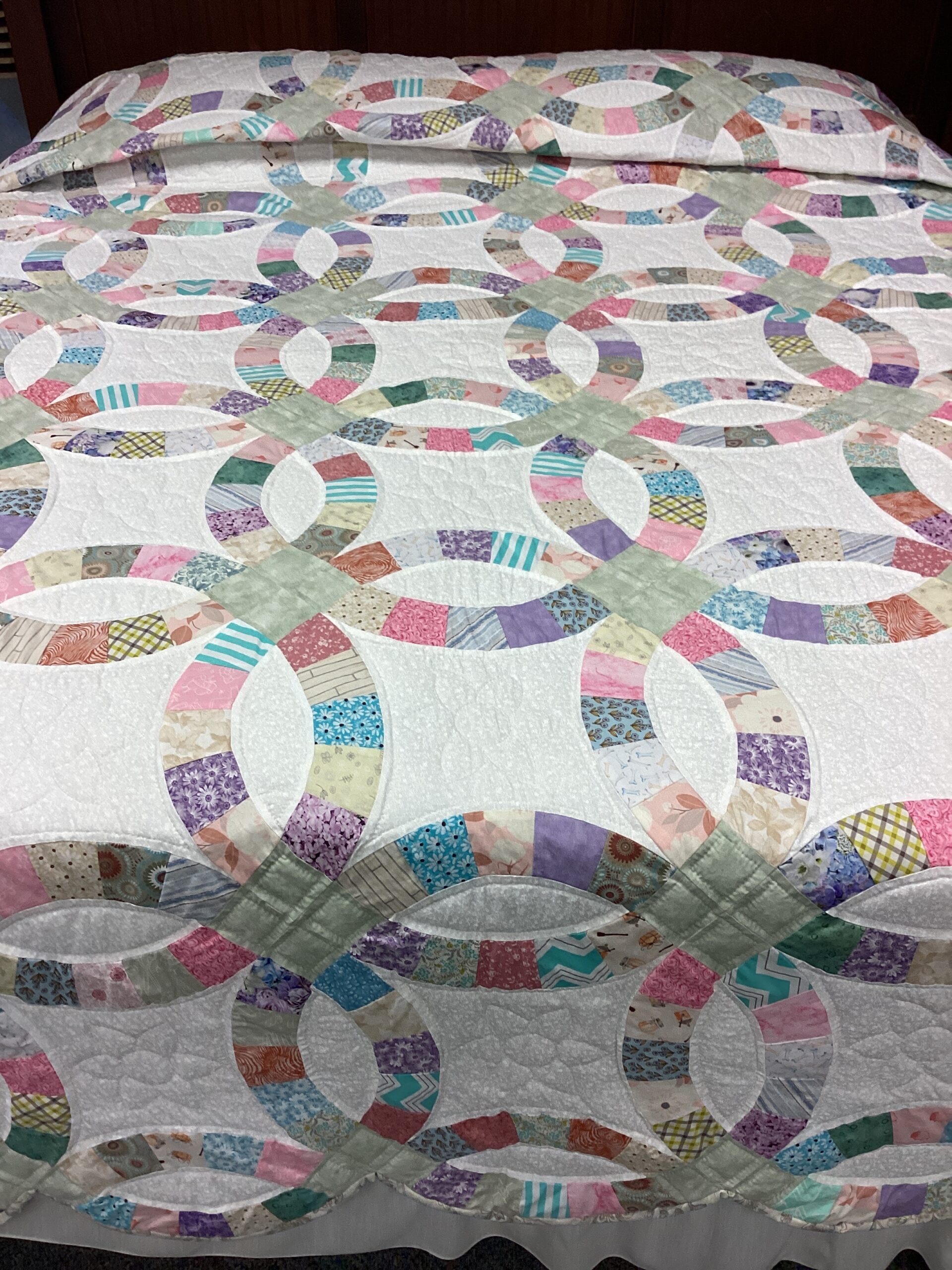 Pastel Colored Double Wedding Ring in King Size - Image 6