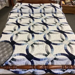 Wedding Star Quilt in Greys and Blues