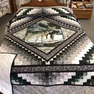 Picture Perfect Wolves Surrounding by Trip Around The World in Queen Size