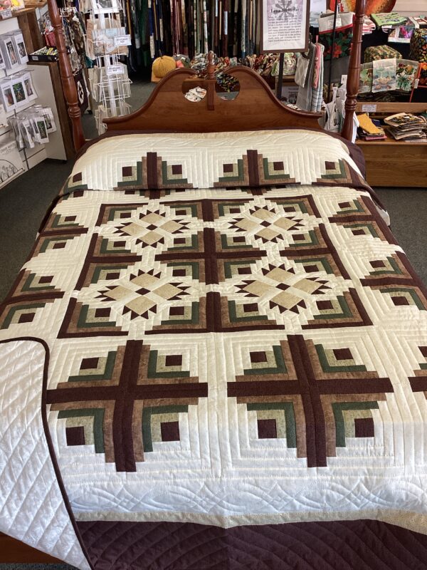 Queen Size Bear Claw Log Cabin