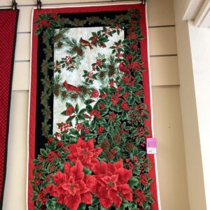 Pointsettia and Cardinal Themed Wall Hanging
