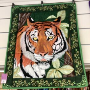Fierce Majestic Tiger Embroidered Wall Hanging