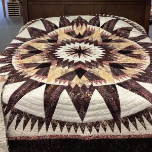 Amish Made Star of Beauty King Size Quilt signed by the Quilter