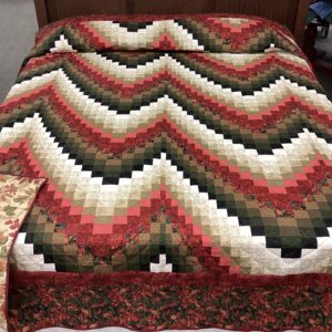 King Size Hand quilted Bargello Flame Quilt