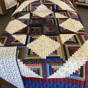 Hit or Miss Log Cabin Quilt in Queen